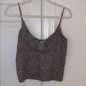 BRANDY MELVILLE CROPPED FLORAL CAMI
